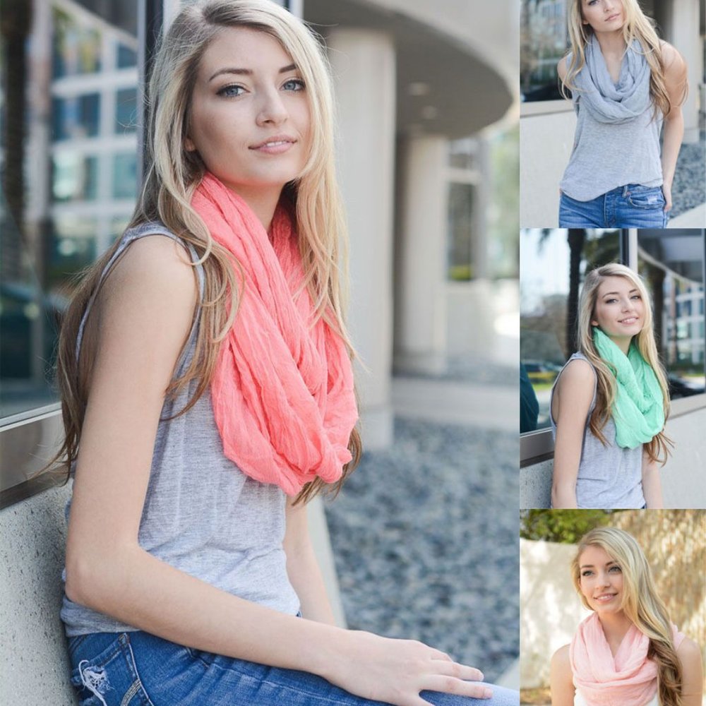 Basic Crinkle Infinity Scarf